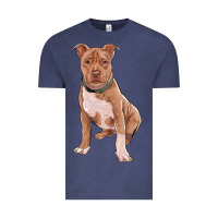 Vintage Denim Brown Pitbull Vintage Tee - RanaPortraitStore