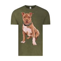 Vintage Olive Brown Pitbull Vintage Tee - RanaPortraitStore