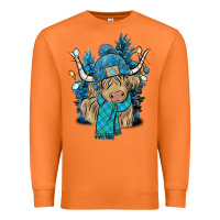 Carrot Winter long haired Cow Premium Sweatshirt - NancyCooperArtShop