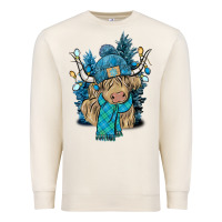 Winter Long Haired Cow Premium Sweatshirt | Teevron
