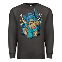 Smoke Winter long haired Cow Premium Sweatshirt - NancyCooperArtShop