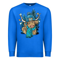 True Royal Winter long haired Cow Premium Sweatshirt - NancyCooperArtShop