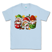 Dusty Blue coffee cup santa gnomies Classic Tee - FaDigitalArtStudio