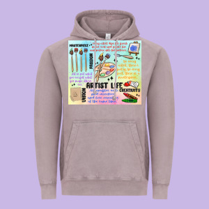 Artist Life Vintage Hoodie Designed By Maliassmallbusiness