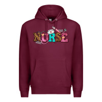 Burgundy nurse with nurse element Premium Hoodie - AdoDesignShop