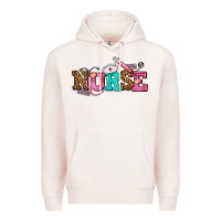 Pale Pink nurse with nurse element Premium Hoodie - AdoDesignShop