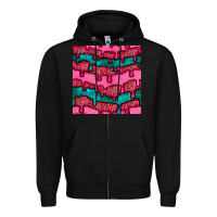 Black valentines day leopard and turquoise gemstone seamless pattern Zipper Hoodie - BundleAndBundleShop