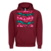 Burgundy valentines day leopard and turquoise gemstone seamless pattern Zipper Hoodie - BundleAndBundleShop