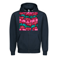 Navy valentines day leopard and turquoise gemstone seamless pattern Zipper Hoodie - BundleAndBundleShop