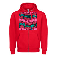 Red valentines day leopard and turquoise gemstone seamless pattern Zipper Hoodie - BundleAndBundleShop