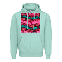 Seafoam valentines day leopard and turquoise gemstone seamless pattern Zipper Hoodie - BundleAndBundleShop