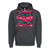 Smoke valentines day leopard and turquoise gemstone seamless pattern Zipper Hoodie - BundleAndBundleShop
