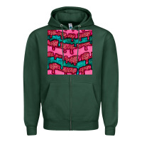 Sports Green valentines day leopard and turquoise gemstone seamless pattern Zipper Hoodie - BundleAndBundleShop