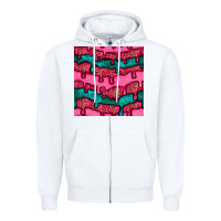 White valentines day leopard and turquoise gemstone seamless pattern Zipper Hoodie - BundleAndBundleShop