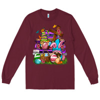 Burgundy Easter gnomies truck Easter Day Long Sleeve Tee - Neo Western