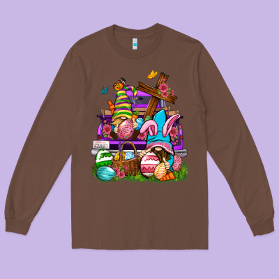 Easter Gnomies Truck Easter Day Long Sleeve Tee Designed By Neo Western