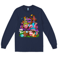 Navy Easter gnomies truck Easter Day Long Sleeve Tee - Neo Western