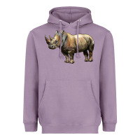 Lavender Rhino Illustrations Heavyweight Hoodie - LillyAllenDesigns