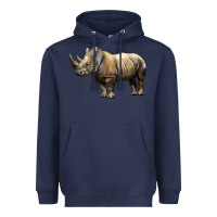 Navy Rhino Illustrations Heavyweight Hoodie - LillyAllenDesigns