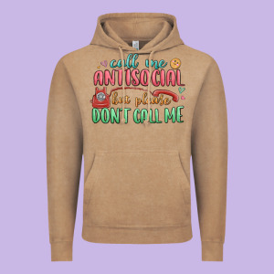 Call Me Antisocial But Please Dont Call Me Vintage Hoodie Designed By Maliassmallbusiness