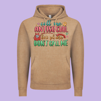 Vintage Hoodie call me antisocial but please dont call me