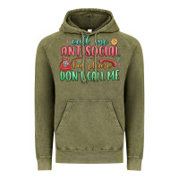 Vintage Olive call me antisocial but please dont call me Vintage Hoodie - MaliasSmallBusiness