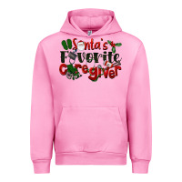 Fuchsia Pink Santa's Favorite Caregiver Christmas Urban Hoodie - LillyAllenDesigns
