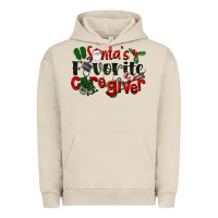 Pigment French Oak Santa's Favorite Caregiver Christmas Urban Hoodie - LillyAllenDesigns