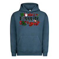 Pigment Midnight Navy Santa's Favorite Caregiver Christmas Urban Hoodie - LillyAllenDesigns