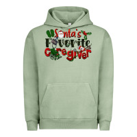 Pigment Oil Green Santa's Favorite Caregiver Christmas Urban Hoodie - LillyAllenDesigns
