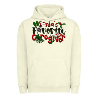 Pigment Pistachio Santa's Favorite Caregiver Christmas Urban Hoodie - LillyAllenDesigns