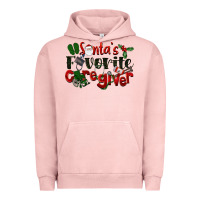 Pigment Salmon Santa's Favorite Caregiver Christmas Urban Hoodie - LillyAllenDesigns