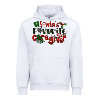 White Santa's Favorite Caregiver Christmas Urban Hoodie - LillyAllenDesigns