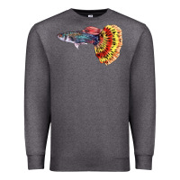 Charcoal Heather Guppy Fish Premium Sweatshirt - LillyAllenDesigns