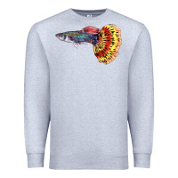 Heather Grey Guppy Fish Premium Sweatshirt - LillyAllenDesigns