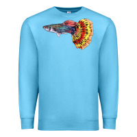 Ocean Blue Guppy Fish Premium Sweatshirt - LillyAllenDesigns
