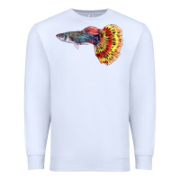 White Guppy Fish Premium Sweatshirt - LillyAllenDesigns