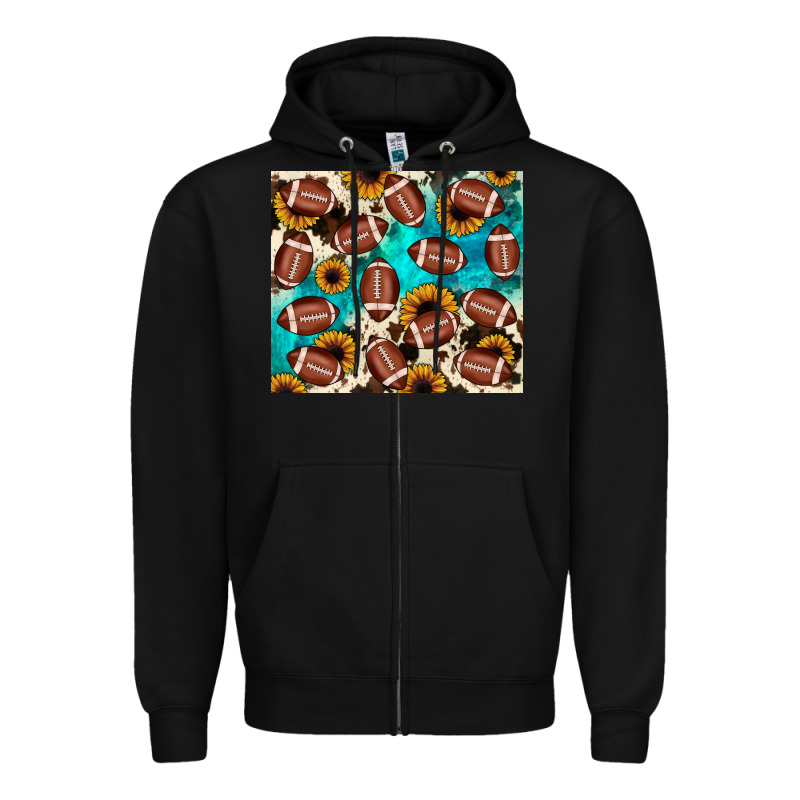 Football Turquoise Sunflower Zipper Hoodie by JahusDesignShop | Teevron