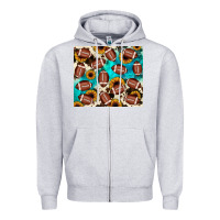 Heather Grey football turquoise sunflower Zipper Hoodie - JahusDesignShop