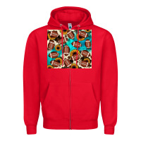 Red football turquoise sunflower Zipper Hoodie - JahusDesignShop