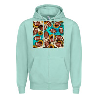 Seafoam football turquoise sunflower Zipper Hoodie - JahusDesignShop