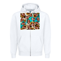 White football turquoise sunflower Zipper Hoodie - JahusDesignShop
