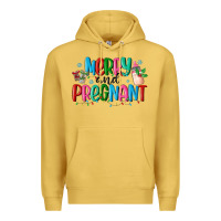 Antique Gold merry and pregnant Premium Hoodie - MaliasSmallBusiness