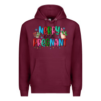 Burgundy merry and pregnant Premium Hoodie - MaliasSmallBusiness