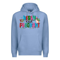 Colony Blue merry and pregnant Premium Hoodie - MaliasSmallBusiness