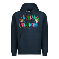 Navy merry and pregnant Premium Hoodie - MaliasSmallBusiness