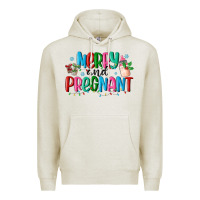 Oatmeal Heather merry and pregnant Premium Hoodie - MaliasSmallBusiness