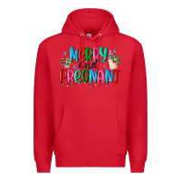 Red merry and pregnant Premium Hoodie - MaliasSmallBusiness