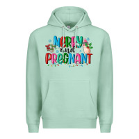 Seafoam merry and pregnant Premium Hoodie - MaliasSmallBusiness