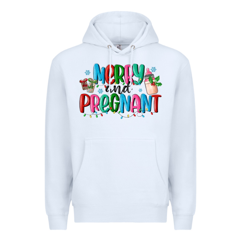 Merry And Pregnant Premium Hoodie by MaliasSmallBusiness | Teevron